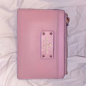 KATE SPADE pink zipper card holder wallet